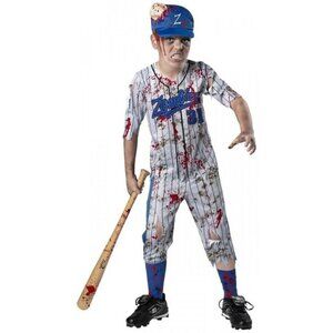 NEW Home Run Horror Zombie Baseball Player Halloween Costume Boys Small 6-7